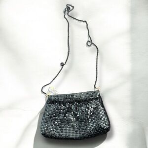 Vintage glam Sequin Crossbody Bag - Black fairy goth whimsy art deco
